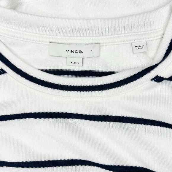 Vince Striped Wide Sleeve T-Shirt White Black Casual Soft Stretch size XL - Picture 6 of 8
